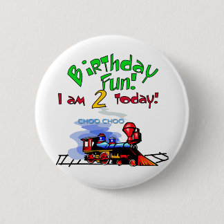 Train 2nd Birthday Tshirts and Gifts 6 Cm Round Badge