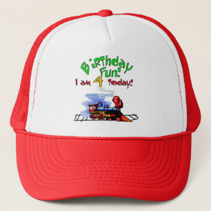 Train 4th Birthday Tshirts and Gifts Trucker Hat
