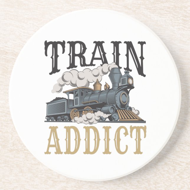 Train Addict Model Railroad Railway Hobbyist Coaster (Front)