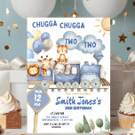 Train All Aboard 2nd Birthday With Photo Invitation<br><div class="desc">Train All Aboard 2nd Birthday Invitation With Photo,  Chuga Chuga Two Two Birthday Invitation,  Editable Kids Birthday Invite</div>