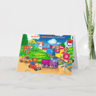 train and car card