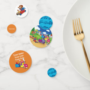 train and car for the boy confetti