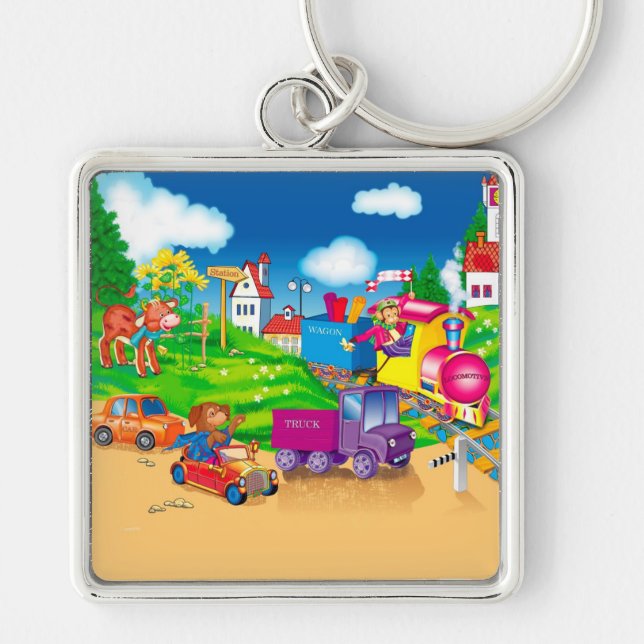train and car key ring (Front)