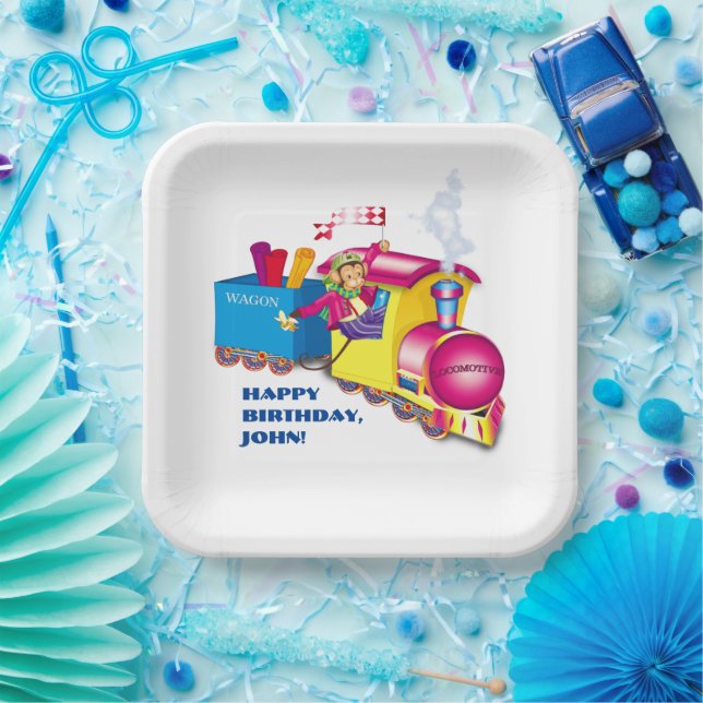 train and car paper plate (Party)