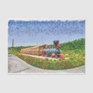 Train and Eiffel tower in Miracle Garden,Dubai Tissue Paper