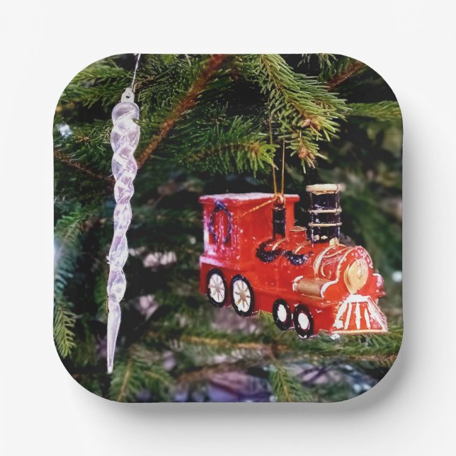 Train and icicle paper plate (Front)