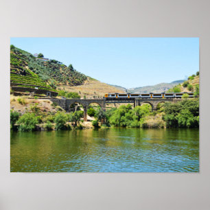 Train and the river Douro in Portugal Poster