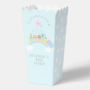 Train Animals Baby Pastel Blue Favour Box