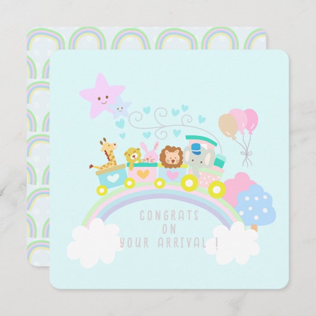 Train Animals Blue (Front/Back)