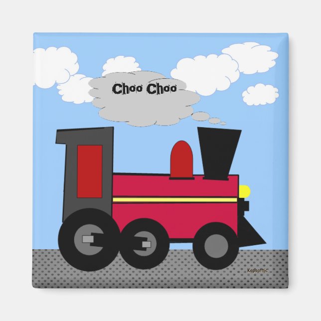 Train Animated Digital Art Magnet (Front)