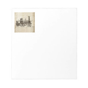 Train Antique Toy Steam Train Engine Notepad