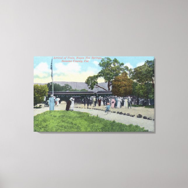 Train Arrival at Boyes Hot Springs Canvas Print (Front)
