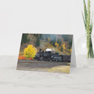 Train arriving in Silverton Holiday Card