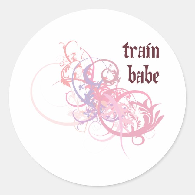 Train Babe Classic Round Sticker (Front)