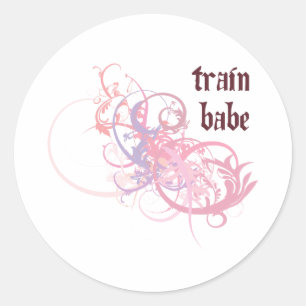 Train Babe Classic Round Sticker