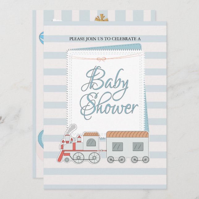 Train Baby Shower Invite (Front/Back)