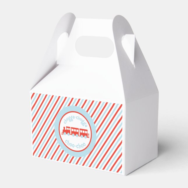 Train Birthday Gable Favour Box (Front Side)