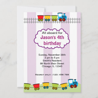 Train Birthday Invitation