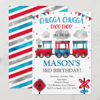Train Birthday Invitation, Train Invite