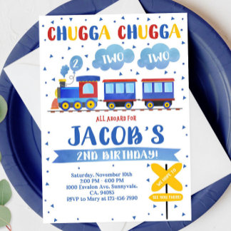 Train Birthday Invitation Train Party Invite Chugg
