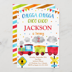 Train Birthday Invite Chugga Chugga Choo Choo