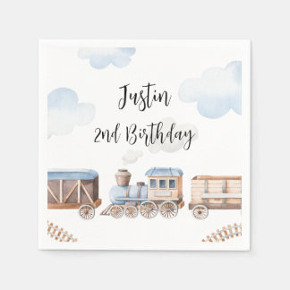 Train Birthday Party Decor Chugga Chugga Two Two Napkin