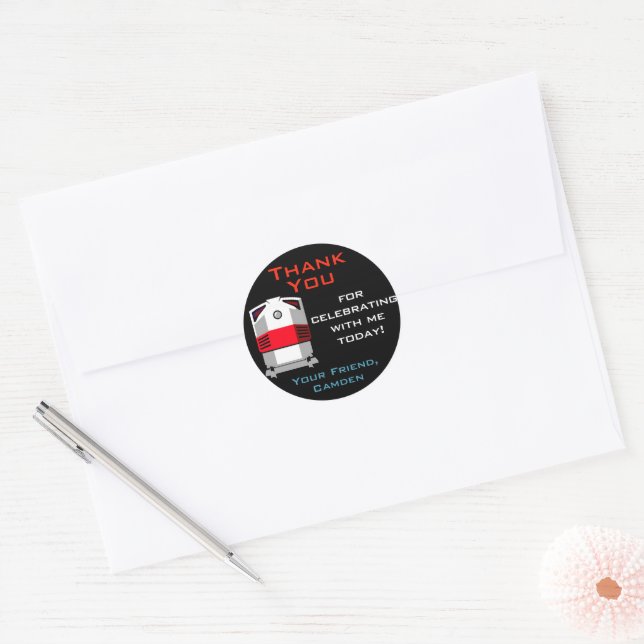 Train Birthday Party Favour Gift Sticker (Envelope)