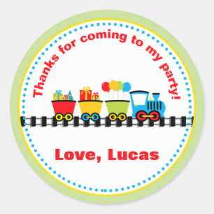 Train Birthday Party Favour Stickers