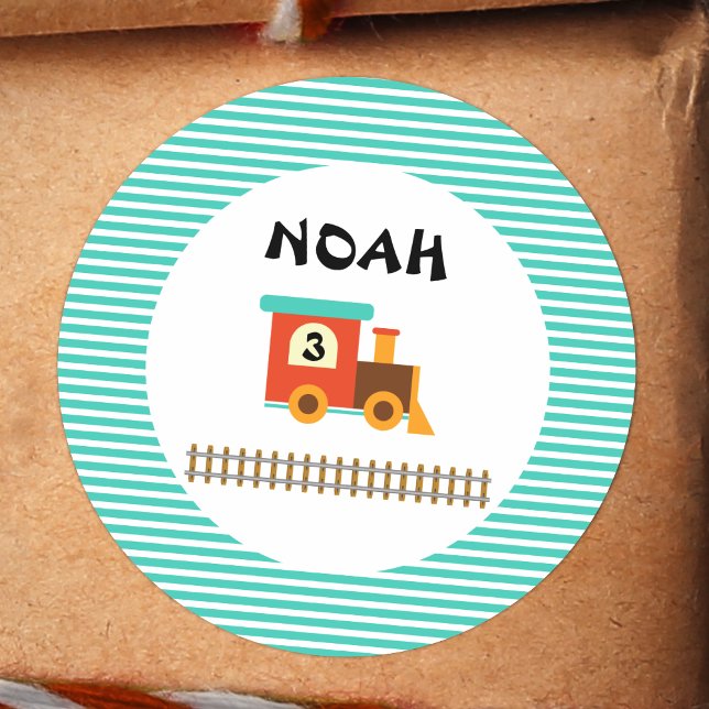 Train Birthday Party For Little Kids Classic Round Sticker (Creator Uploaded)