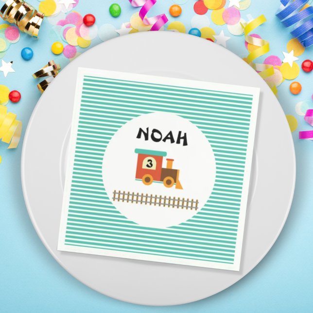 Train Birthday Party for Little Kids Napkin (Creator Uploaded)