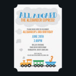 Train Birthday Party Invitation<br><div class="desc">This fun and colourful design is perfect for any little boy or girls birthday party! Also take a look at all our fun and festive accessories featuring this design including thank you notes,  stickers,  gift tags and more!</div>