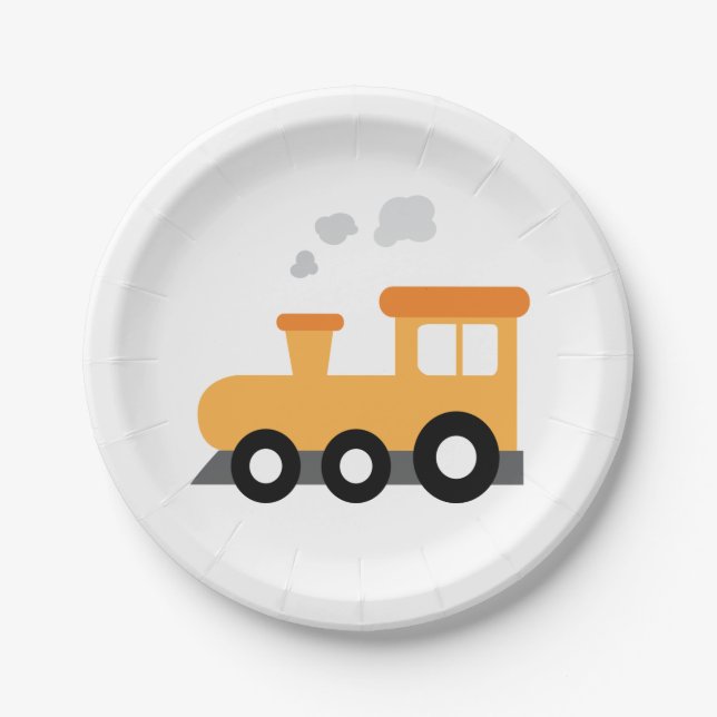Train Birthday Party Paper Plate (Front)
