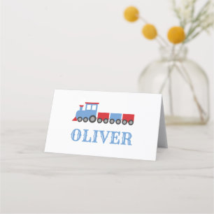 Train birthday party place cards