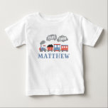 Train Birthday Personalised Name Shirt<br><div class="desc">Cute train shirt for your little one,  personalise it with a name and message. All text is editable and it features a watercolor train.</div>
