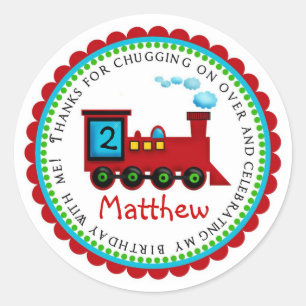 Train Birthday Stickers