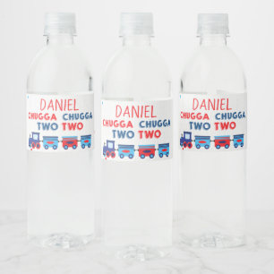 Train Birthday Water Bottle Labels for a Boy