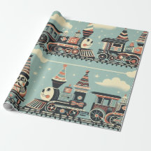 Train Birthday Wrapping Paper