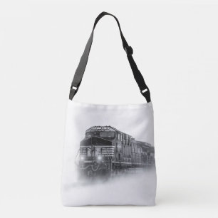 Train Black and White train tracks Crossbody Bag