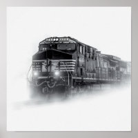 Train Black and White train tracks
