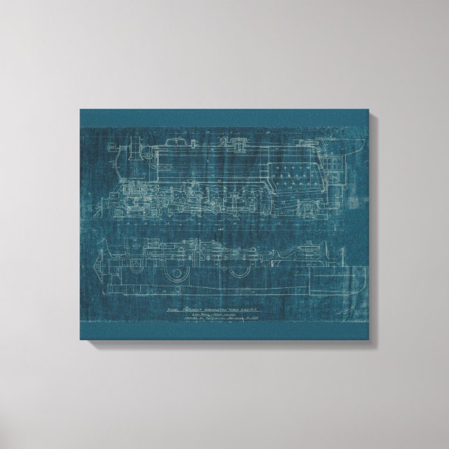 Train Blueprint I Canvas Print (Front)