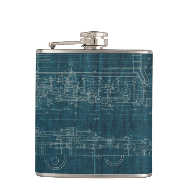 Train Blueprint I Hip Flask (Front)
