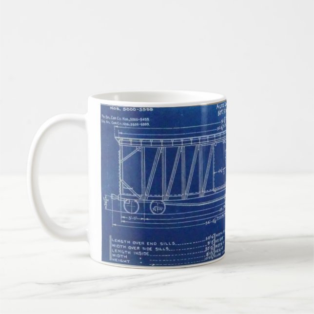 TRAIN BLUEPRINT P15 COFFEE MUG (Left)