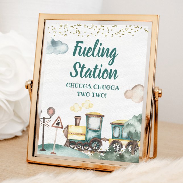 Train Boy Birthday Fuelling Station Sign (Creator Uploaded)