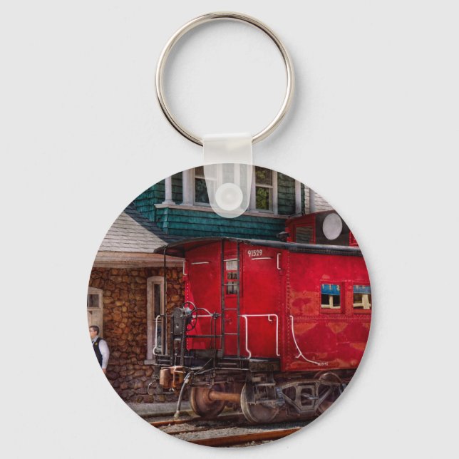 Train - Caboose - End of the line Key Ring (Front)