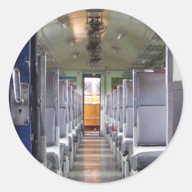 Train Carriage Thailand ... Southeast Asia Travel Classic Round Sticker (Front)