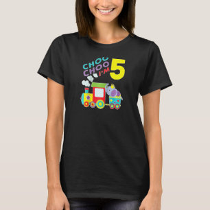Train Choo Choo I'm 5 Year Old Toddler 5th Birthda T-Shirt