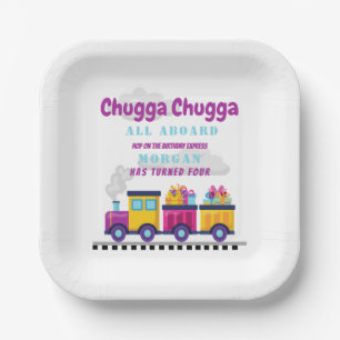 Train Chugga Choo Cartoon Any Age Birthday  Paper Plate
