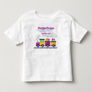 Train Chugga Choo Cartoon Second Birthday Toddler T-Shirt