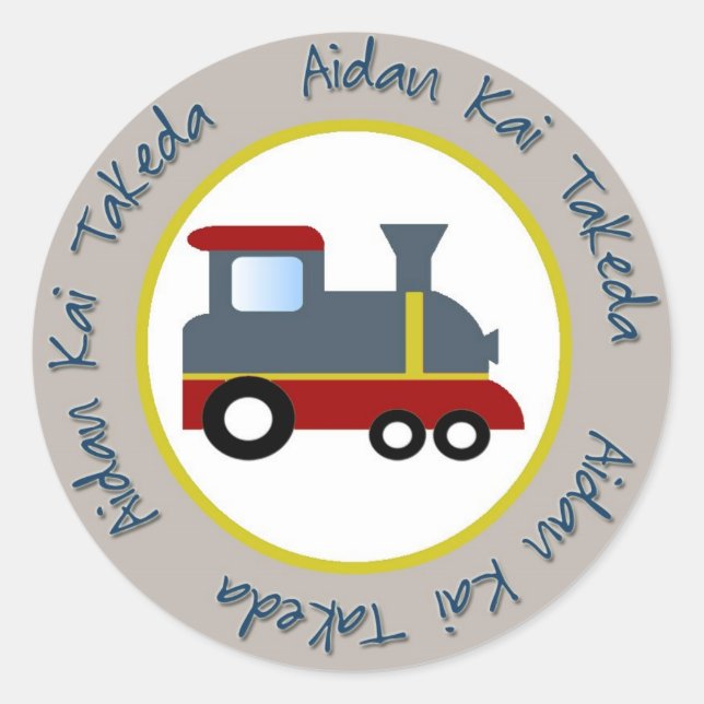train classic round sticker (Front)