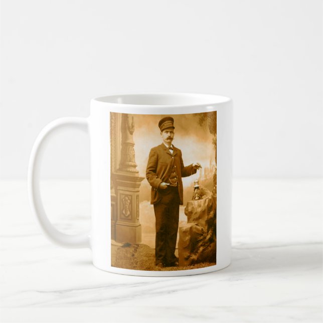 Train Conductor Coffee Cup (Left)